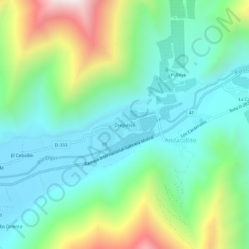 Mappa topografica Diaguitas, altitudine, rilievo