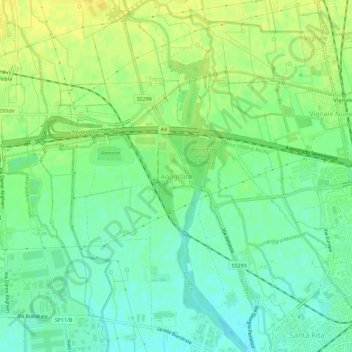 Mappa topografica Agognate, altitudine, rilievo