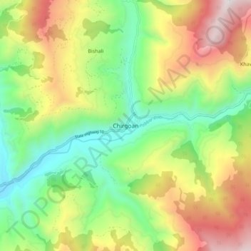 Mappa topografica Chirgoan, altitudine, rilievo