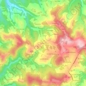 Mappa topografica Le Courtil, altitudine, rilievo