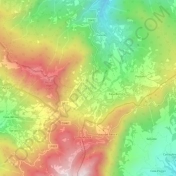 Mappa topografica Casa Matti, altitudine, rilievo