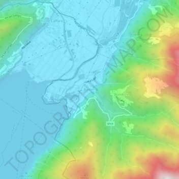Mappa topografica Baitoni, altitudine, rilievo