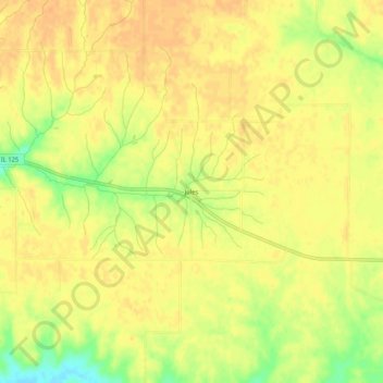 Mappa topografica Jules, altitudine, rilievo