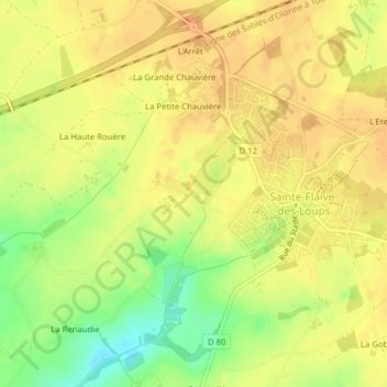 Mappa topografica Logis du Gué, altitudine, rilievo