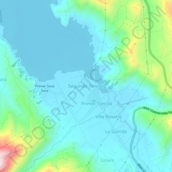 Mappa topografica Segundo Toncoli, altitudine, rilievo