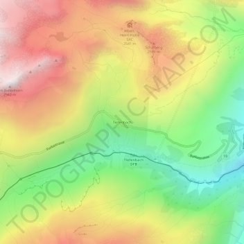 Mappa topografica Tiefenbach, altitudine, rilievo