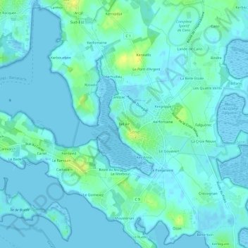 Mappa topografica Bel Air, altitudine, rilievo
