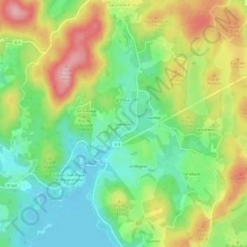 Mappa topografica Jansanas, altitudine, rilievo