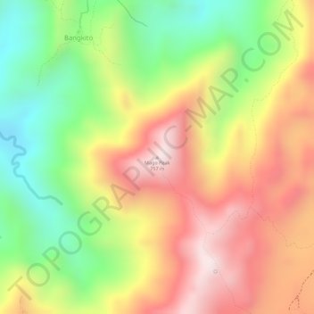 Mappa topografica Mago Peak, altitudine, rilievo