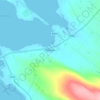 Mappa topografica Stenness, altitudine, rilievo