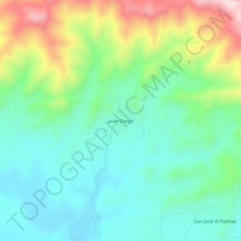 Mappa topografica Juan Diego, altitudine, rilievo