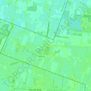Mappa topografica Een-West, altitudine, rilievo