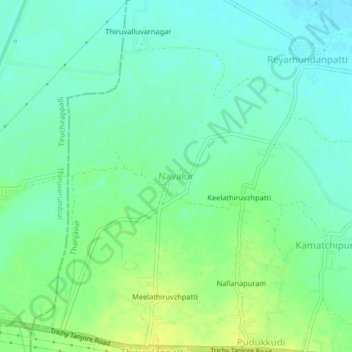 Mappa topografica Navalur, altitudine, rilievo
