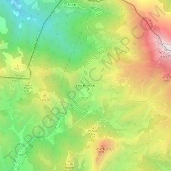 Mappa topografica Piedrasluengas, altitudine, rilievo