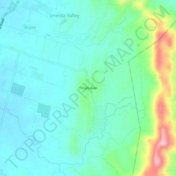 Mappa topografica Pinaltakan, altitudine, rilievo