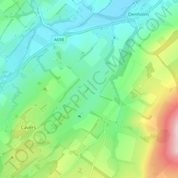 Mappa topografica East Middle, altitudine, rilievo