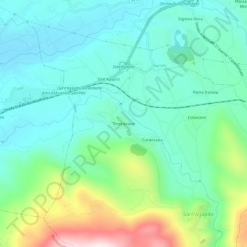 Mappa topografica Temennotte, altitudine, rilievo