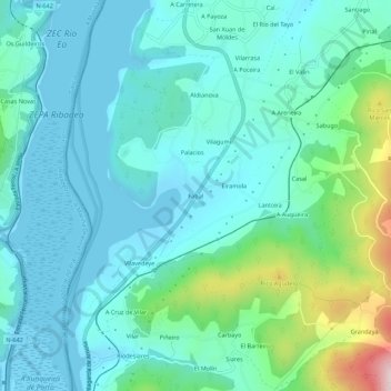 Mappa topografica Fabal, altitudine, rilievo