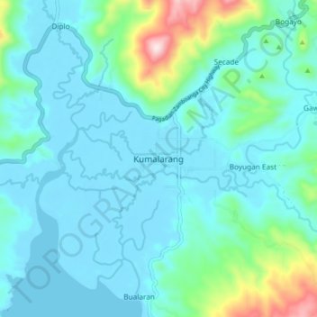 Mappa topografica Kumalarang, altitudine, rilievo