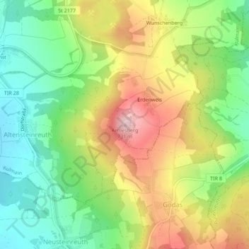 Mappa topografica Armesberg, altitudine, rilievo