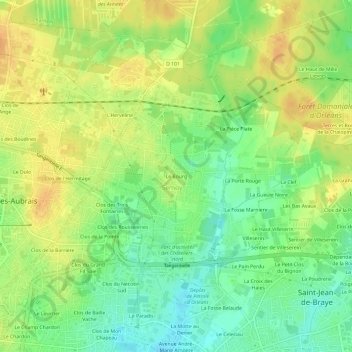 Mappa topografica Le Bourg, altitudine, rilievo