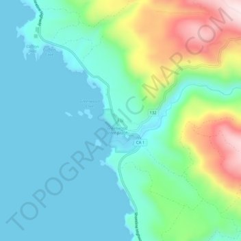 Mappa topografica Elk, altitudine, rilievo