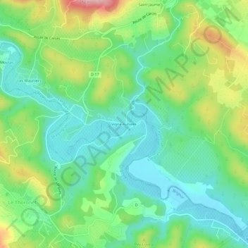 Mappa topografica Hameau de Vignaubière, altitudine, rilievo
