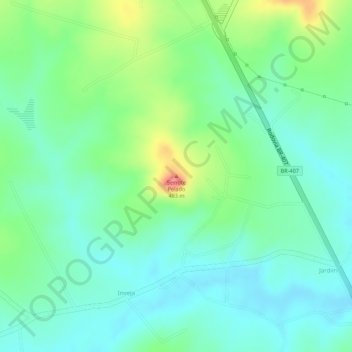 Mappa topografica Serrote Pelado, altitudine, rilievo