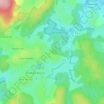 Mappa topografica Le Carré Rouge, altitudine, rilievo
