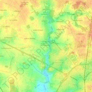Mappa topografica Ambois, altitudine, rilievo