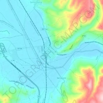 Mappa topografica Fabro Scalo, altitudine, rilievo
