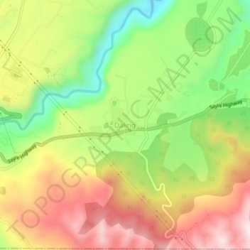 Mappa topografica Dalirig, altitudine, rilievo
