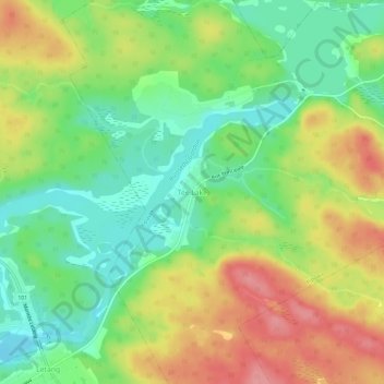 Mappa topografica Tee Lake, altitudine, rilievo