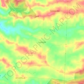 Mappa topografica La Union, altitudine, rilievo