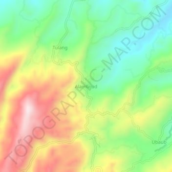 Mappa topografica Alambijud, altitudine, rilievo