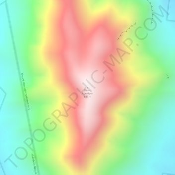 Mappa topografica Mount Aberdeen, altitudine, rilievo