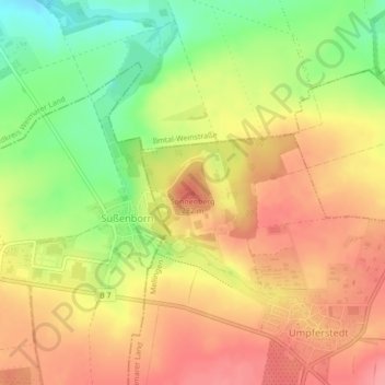 Mappa topografica Sonnenberg, altitudine, rilievo