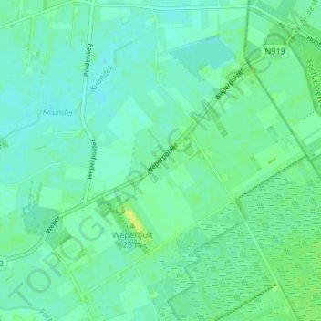 Mappa topografica Nieuw Weper, altitudine, rilievo