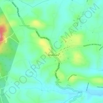 Mappa topografica Car Care, altitudine, rilievo