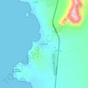 Mappa topografica Las Tacas, altitudine, rilievo