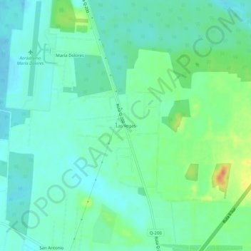 Mappa topografica Las Vegas, altitudine, rilievo