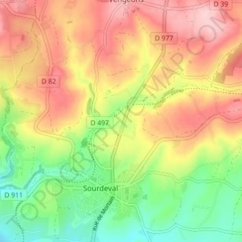 Mappa topografica La Barbotière, altitudine, rilievo