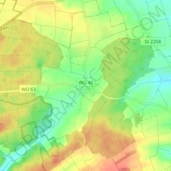 Mappa topografica Stalldorf, altitudine, rilievo