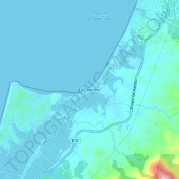 Mappa topografica La Chorrera, altitudine, rilievo