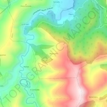 Mappa topografica Barangón, altitudine, rilievo