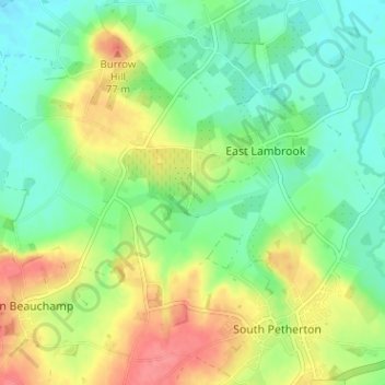 Mappa topografica Mid Lambrook, altitudine, rilievo