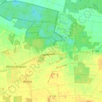 Mappa topografica Dahrenhorst, altitudine, rilievo