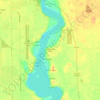 Mappa topografica Lower Sunset Park, altitudine, rilievo