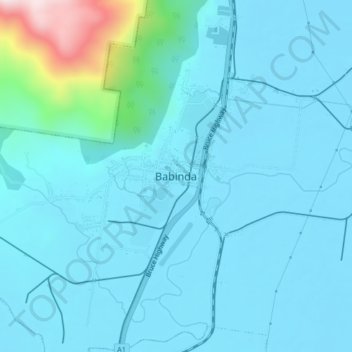 Mappa topografica Babinda, altitudine, rilievo