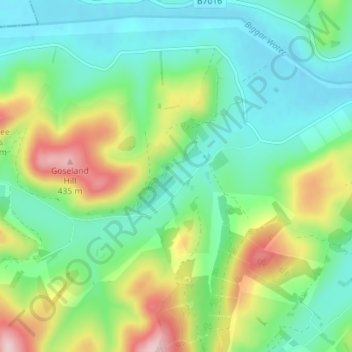 Mappa topografica Kilbucho, altitudine, rilievo